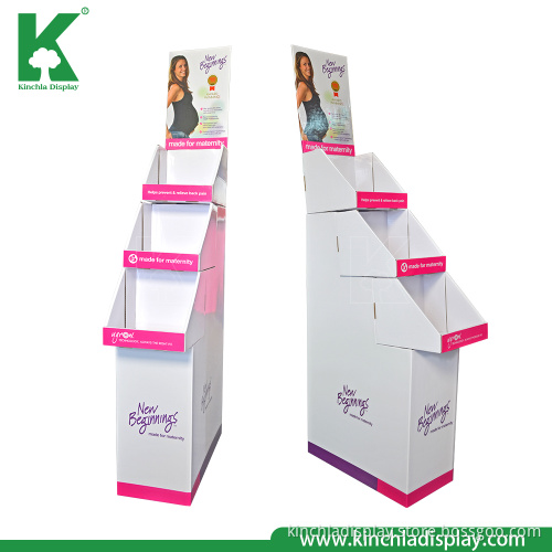 Health Care Product Cardboard Paper POS Floor Step Shelf Display Stand